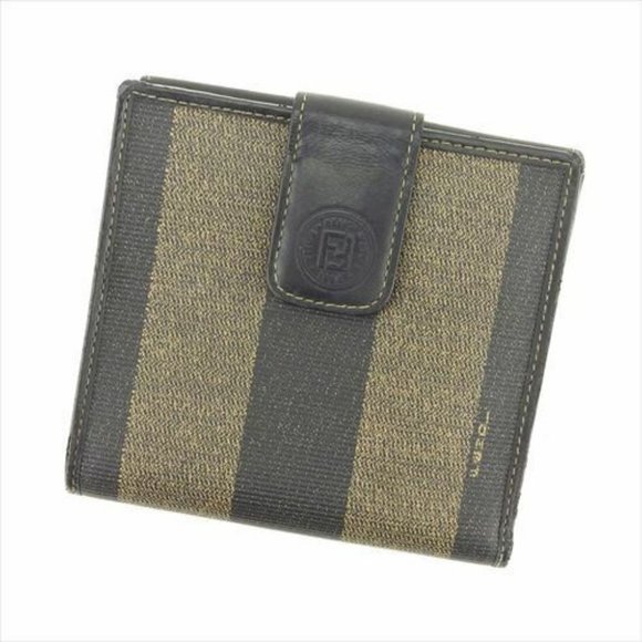 Fendi Wallet Purse Pecan Black Beige PVC leather Woman Authentic Used - Picture 9 of 9